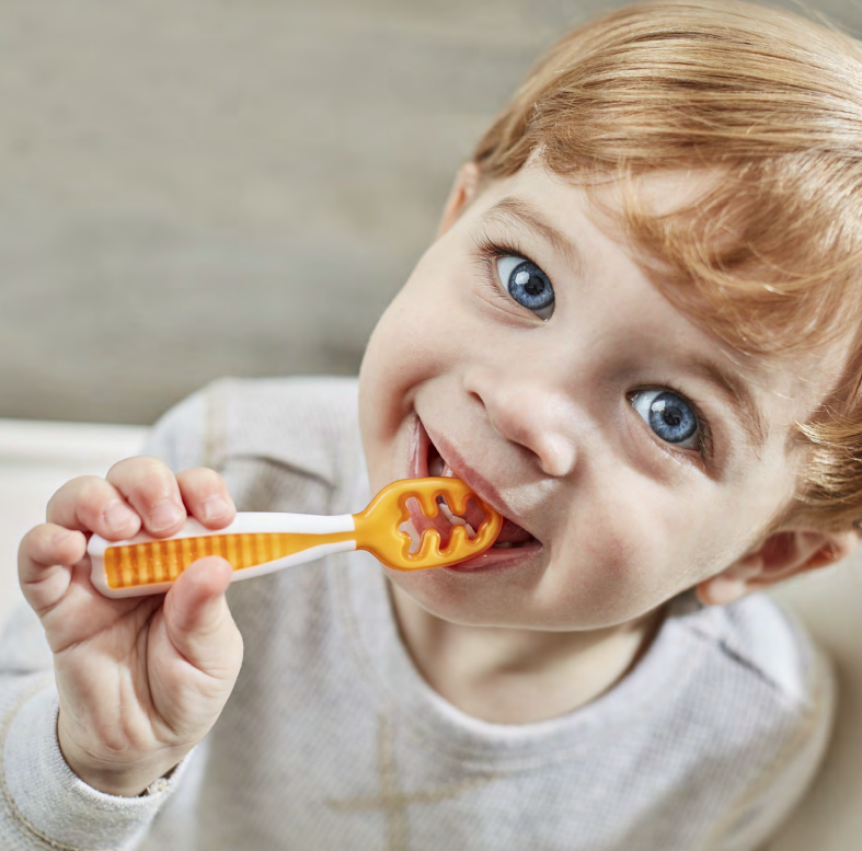 NumNum Juego de cucharas para bebé, para niños de 6 años en adelante,  primera etapa, cuchara de dentición LED para bebés (BLW), autoservicio