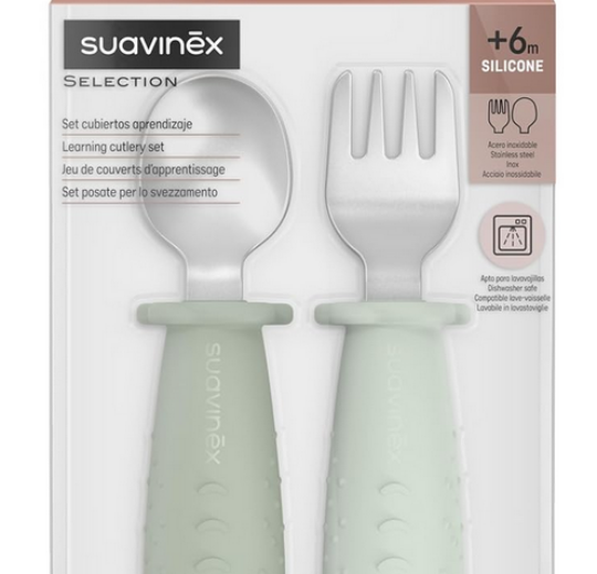 CUBIERTOS APRENDIZAJE MANGO DE SILICONA Y METÁLICOS